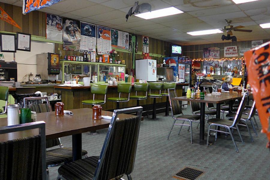 A diner in a small town in western Kansas