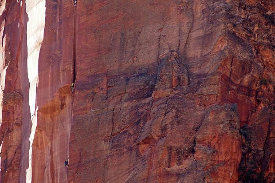 Rock climbers in Zion NP