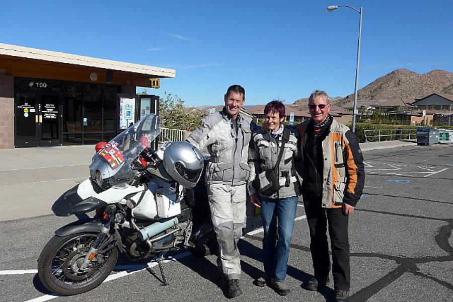 With Swiss adventurers near Boulder in Nevada