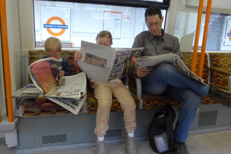 Conall, Erin and Mike on the London train