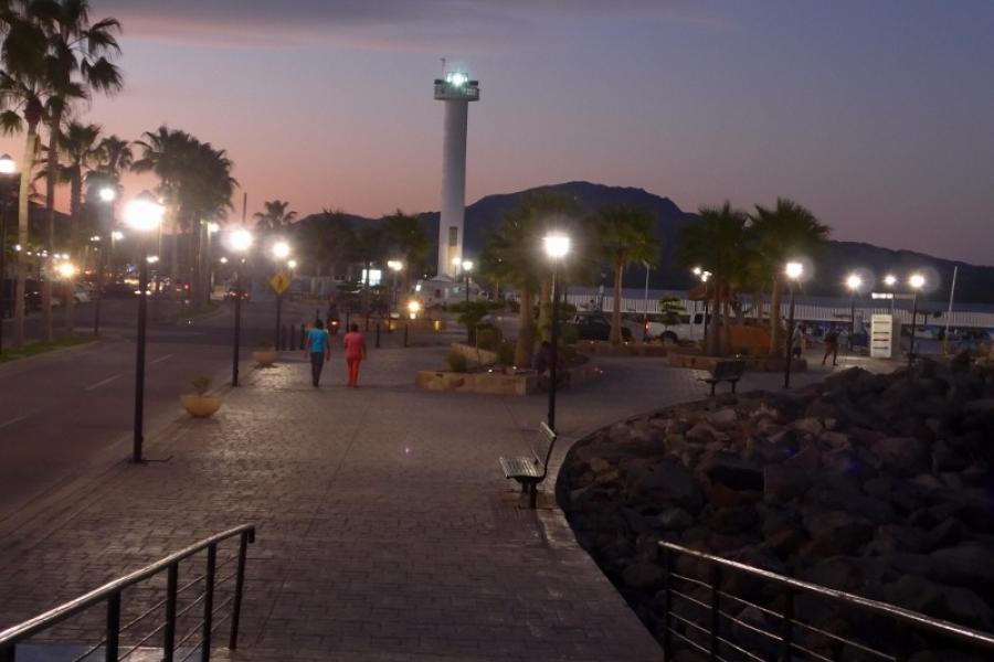 Loreto waterfront by night