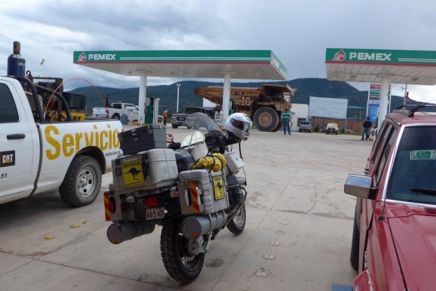 At Yecora, a huge haul truck comes in for fuel