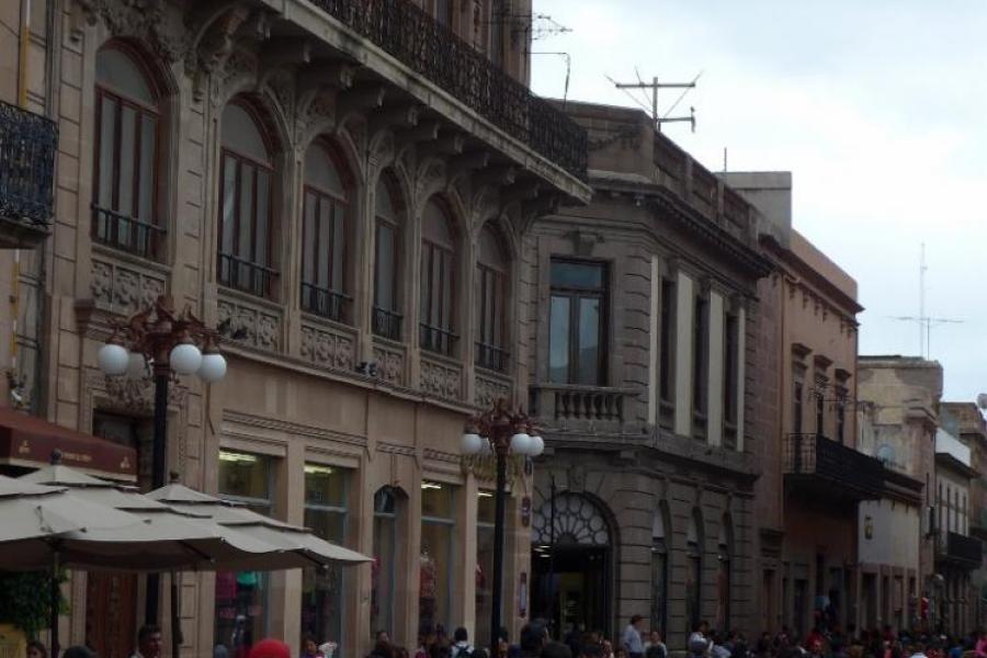 A walking street in San Luis Potosi