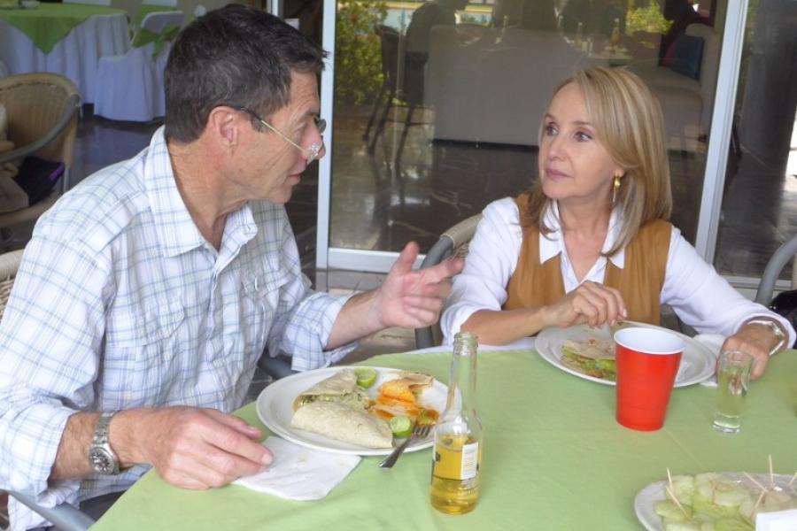 Mike and Ava at the farewell lunch