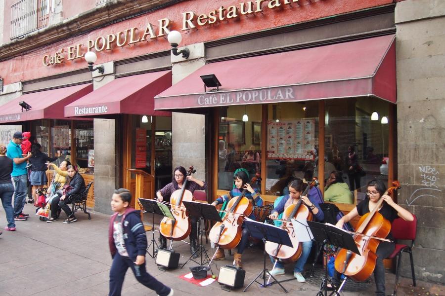 Music students busking in the Old City