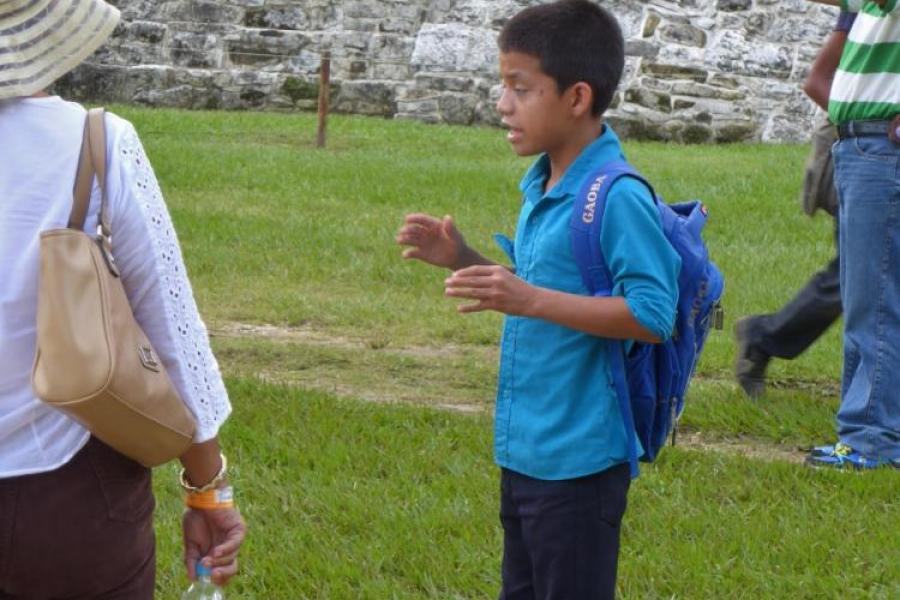 A 10 year old guide earns his money, Palenque