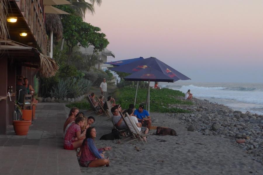 Sunset drinks at Playa el Tunca, El Salvadore