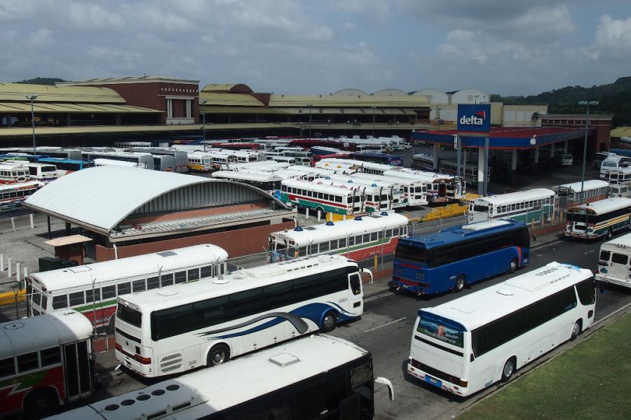 Part of the bus terminal in Panama City