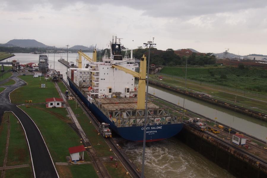 Ready to exit the Miraflores Lock