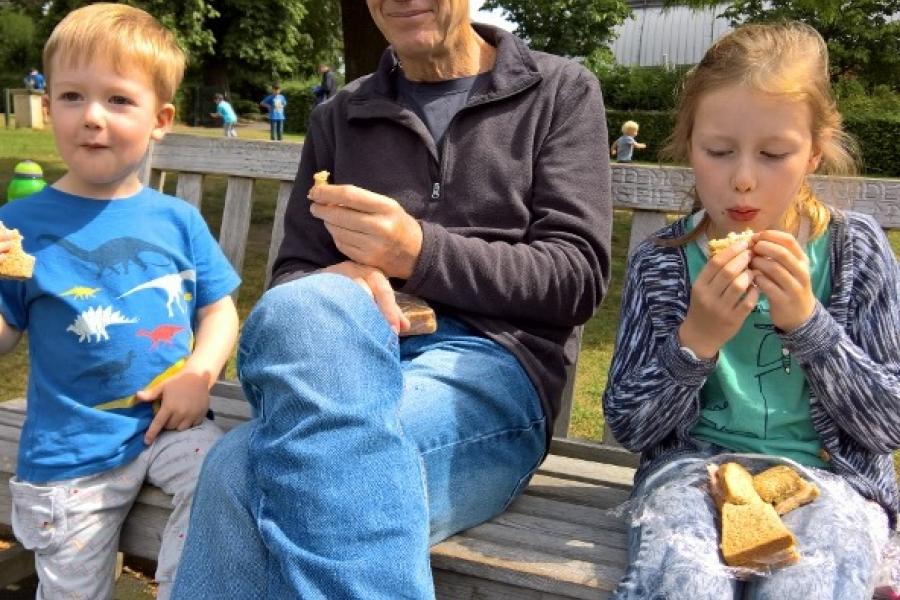 Conall, Mike and Erin in the park