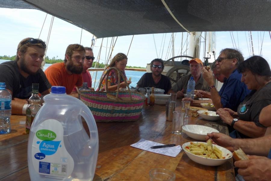 mealtime on the top deck