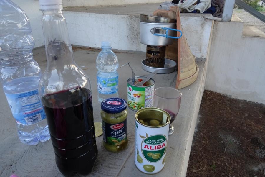 authentic traditional camping Italian dinner