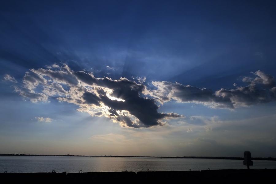 dark clouds at sunset