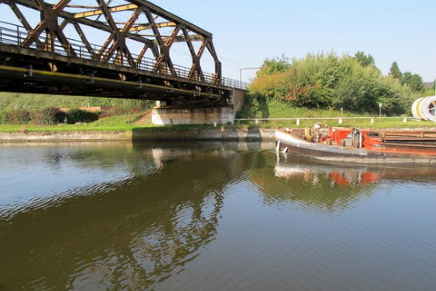 the replacement bridge over the canal