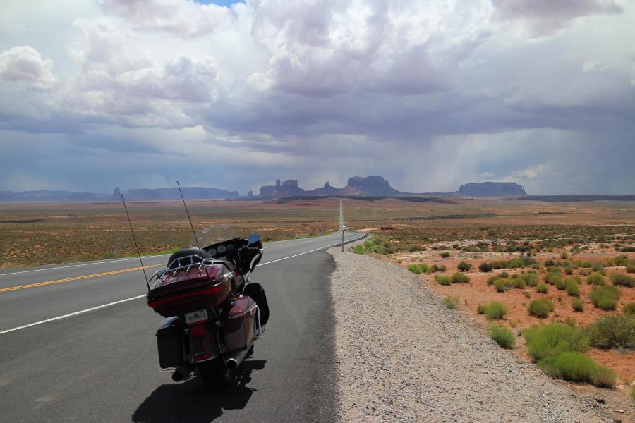 The famous view of Monument Valley