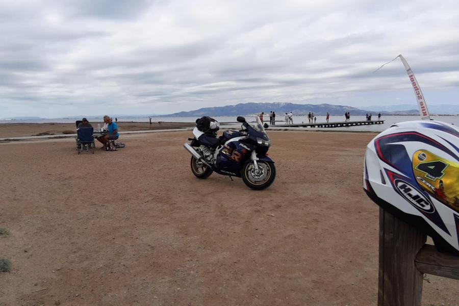 Bike at the beach bar stop