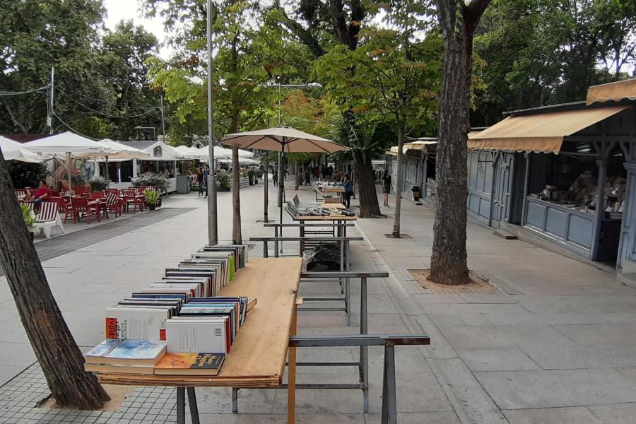 Outside market book stalls