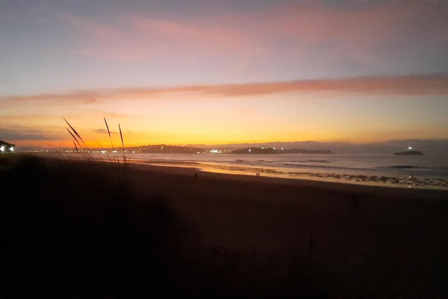 Lights of Santander across the bay