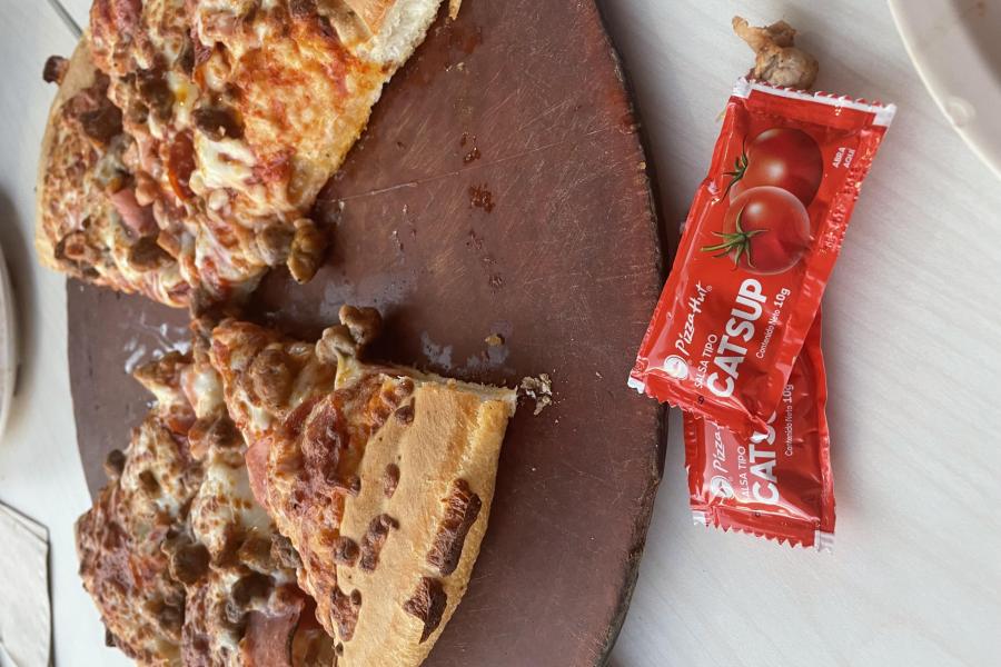 Some people just want to watch the world burn... ketchup on pizza