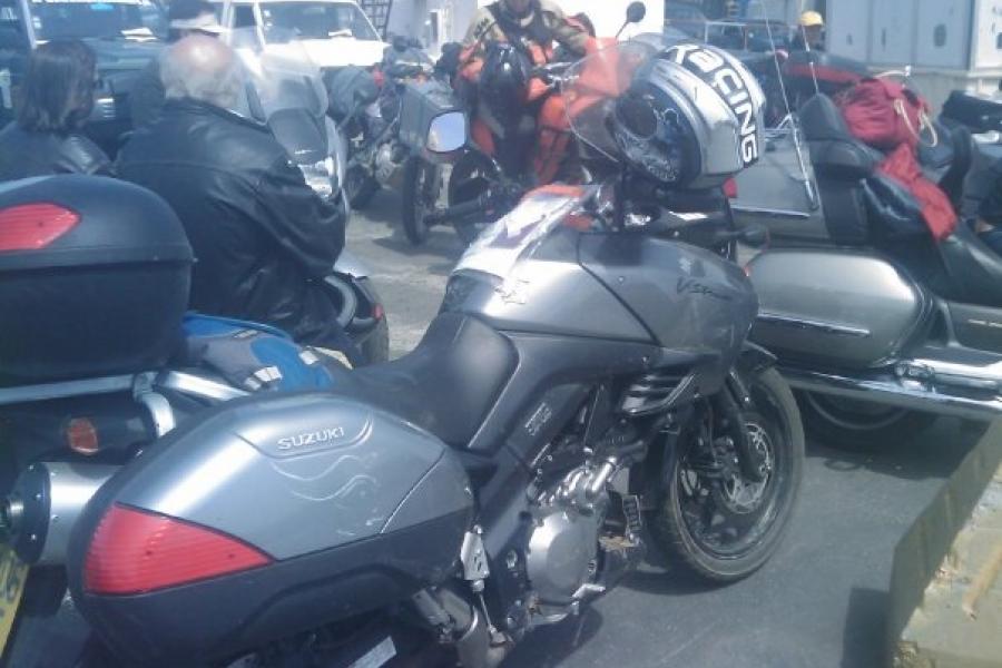 Lots of bikes trying to board the ferry