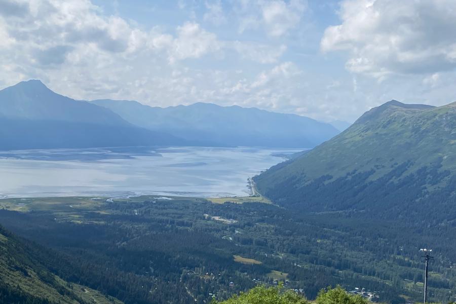 View of Turnagin Arm from Top of Alyeska Ski Resort 40 miles South of Anchorage