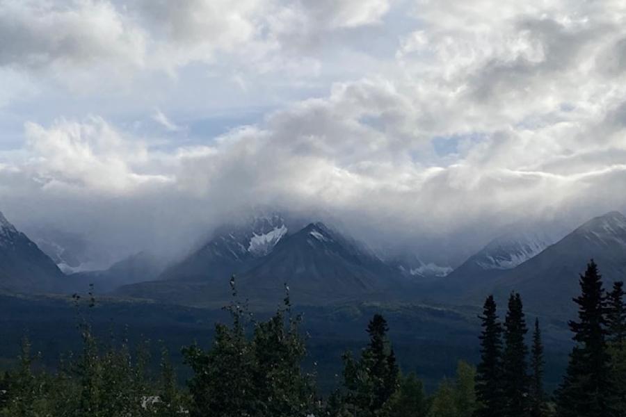 View from ALCAN Motel in Haines Junction.  Room was $117 US and was very nice.