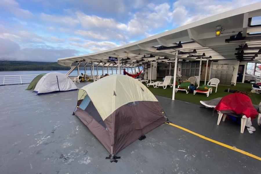 Camping on Fantail of COLUMBIA and Sleeping under IR lights in Solariam 6 Sept 2023