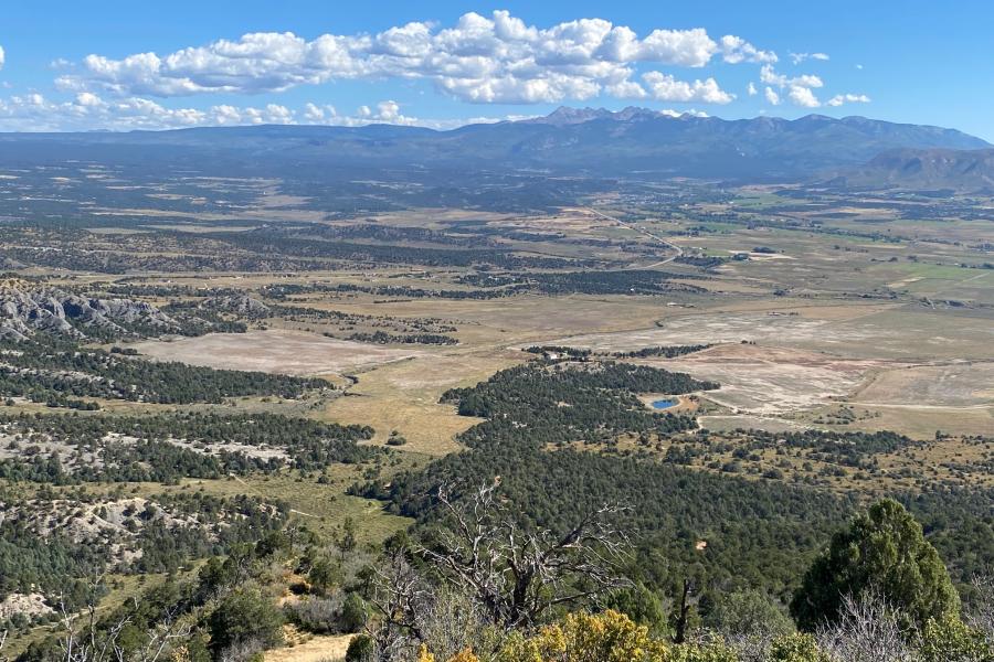 View north toward the San Juan Mountains from Mesa Verde.  My Outward Bound course in 1974 was taught in the San Juans.