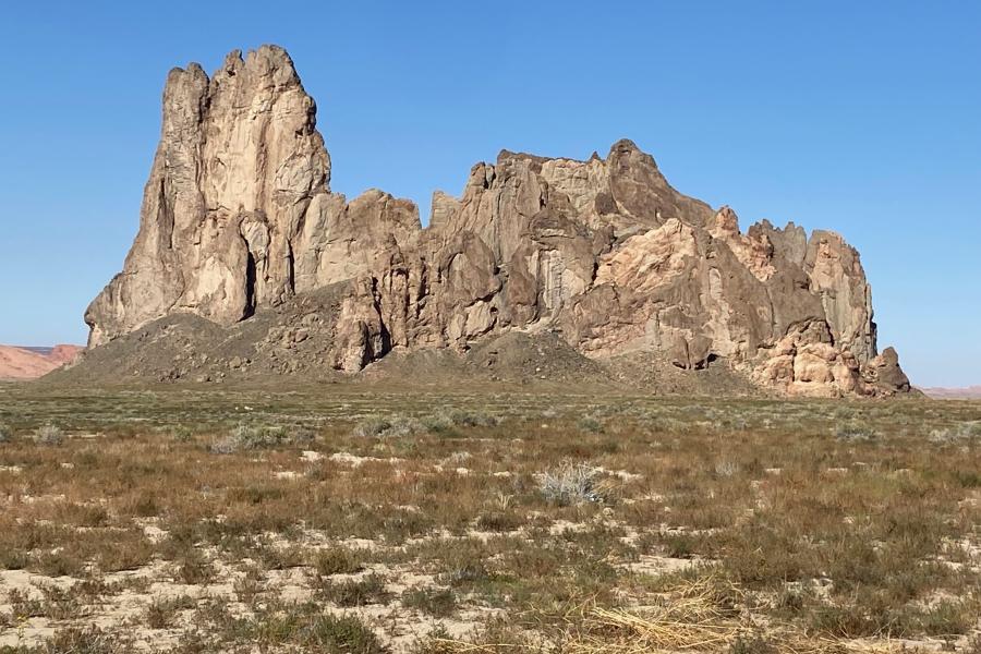 A random isolated rock formation on the drive to Page.  Lots of them along the highway from the 4 Corners area