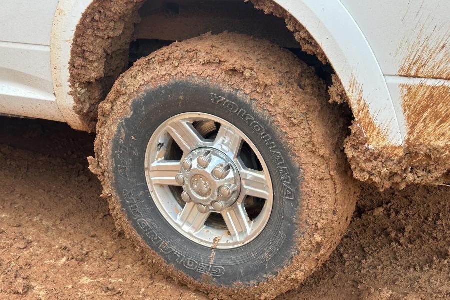 Muddy tire