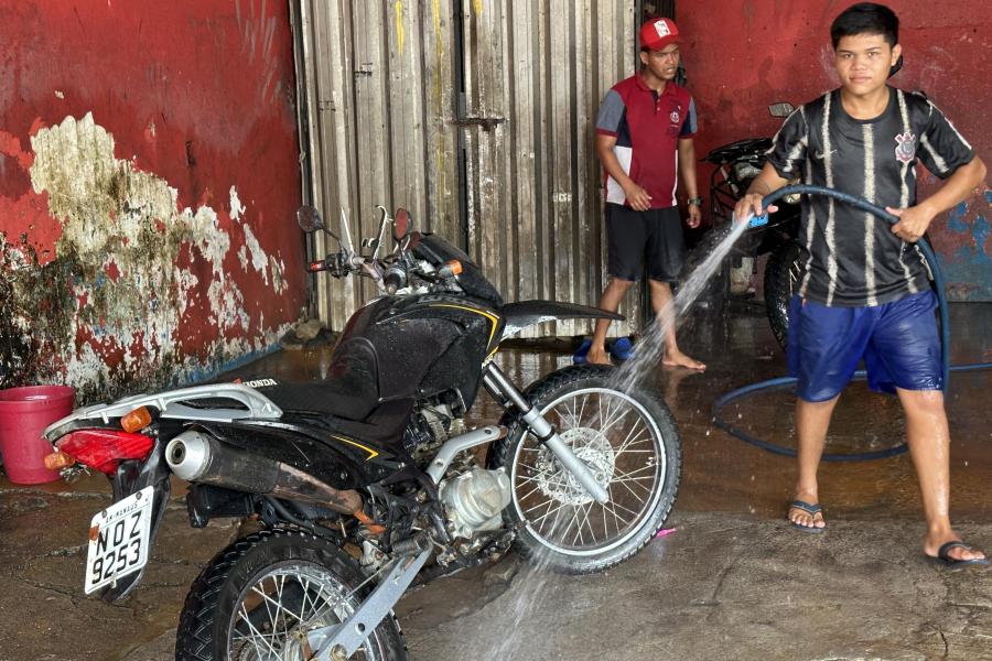 Washing motorcycles