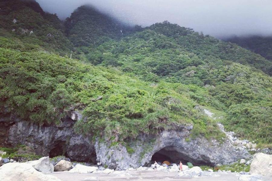Camping on the beach in Taiwan