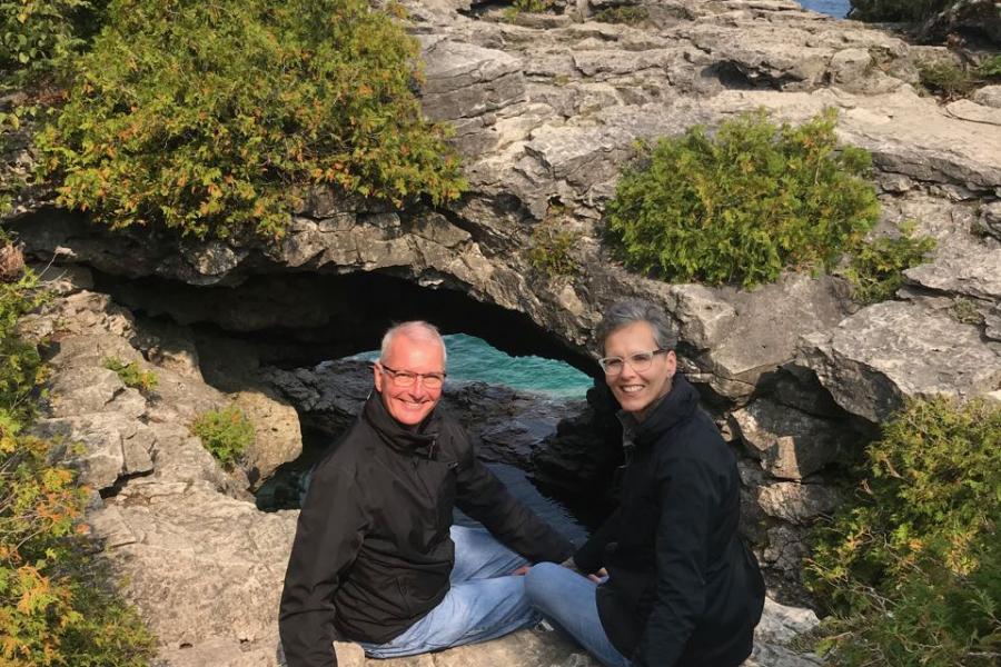 One of the rock formations overlooking Lake Huron (Georgian Bay)