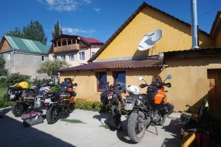 Bikes inside guesthouse property