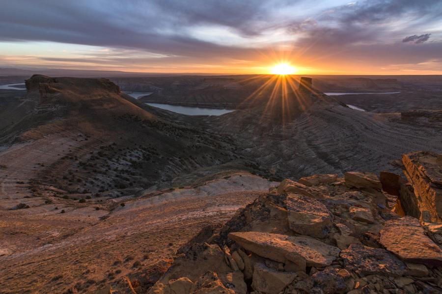 Firehole Sunset North Chimney Rock