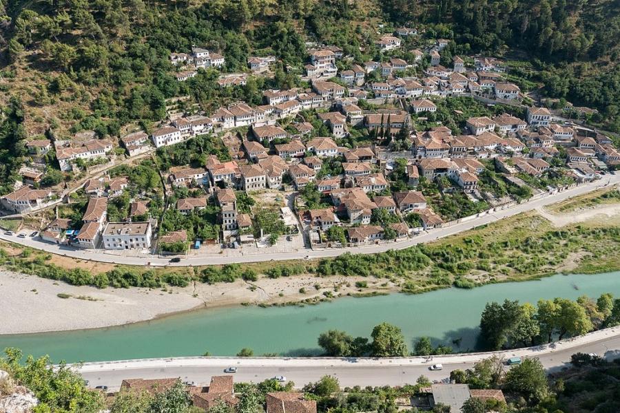 Overview of the city of Berat, Albania