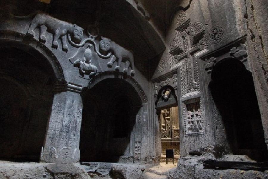 Inside the Geghard Monastery, Armenia