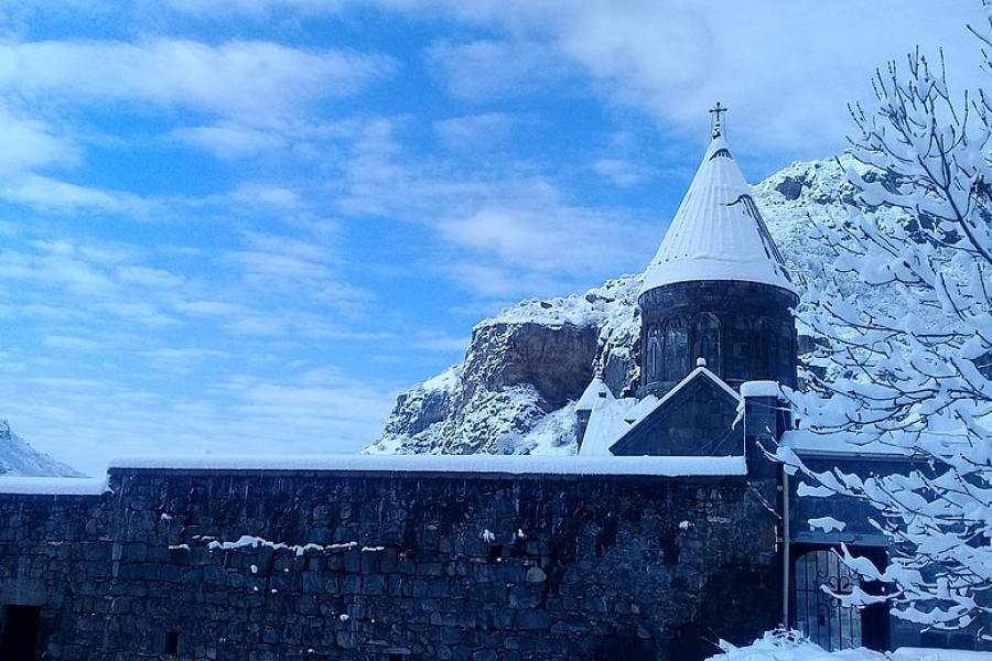 Geghard Monastery in the winter, Armenia