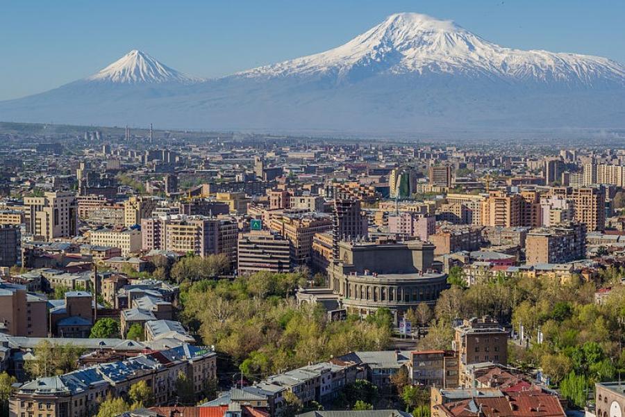 Overivew of Mount Ararat and Yerevan City, capital of Armenia