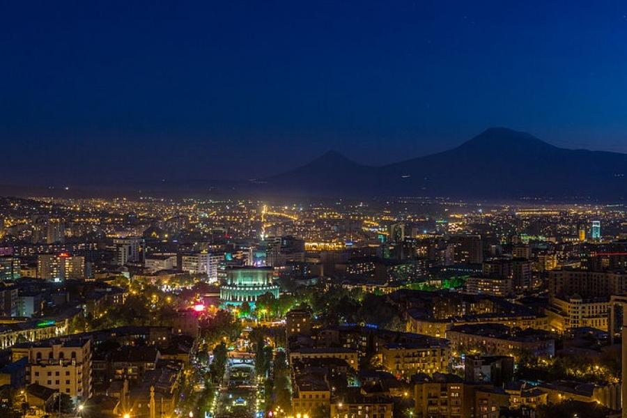 Night view of Yerevan, Armenia