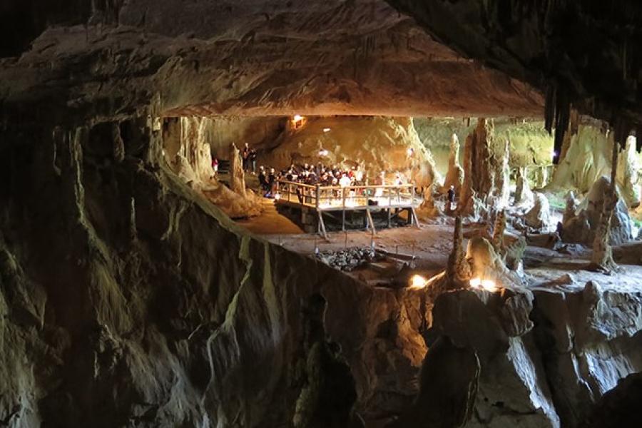 Viewing platform inside the Abercrombie Cave