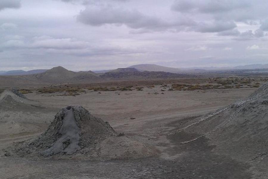 Landscape, mud volcanoes of Azerbaijan