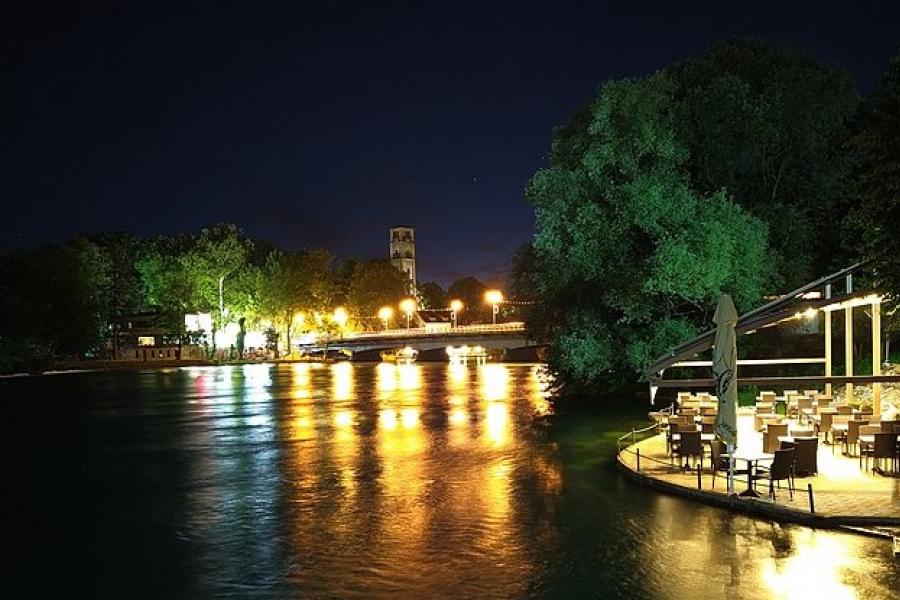 Night  scene, Bihać Town, Bosnia