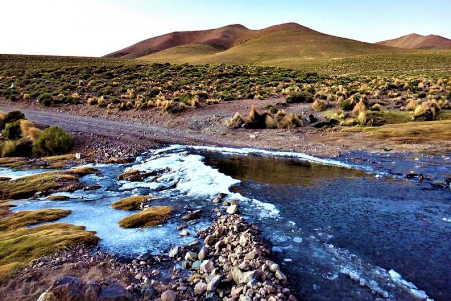 Flooded dirt road, Salvador Dali Desert