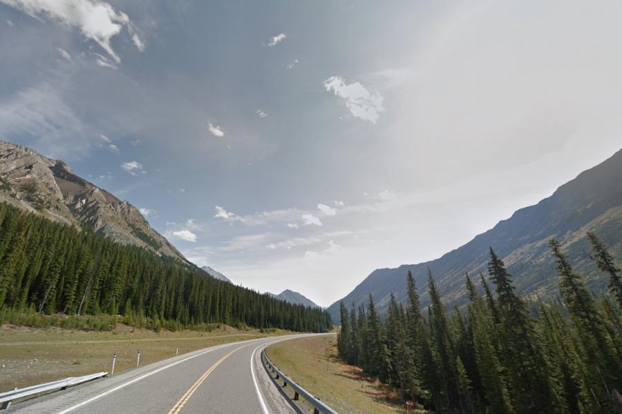 Street view at these coordinates, Highwood Pass, Highway 40, Alberta