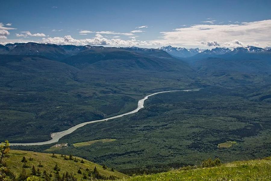 A river snakes through the Stikine Valley