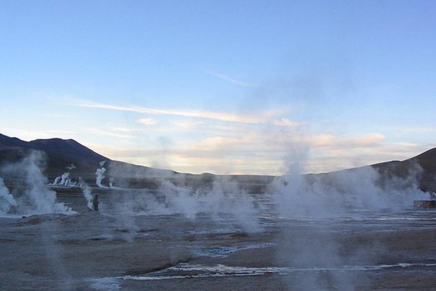 El Tatio Geysers at dusk