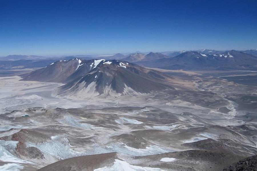 Aerial view of Ojos del Salado