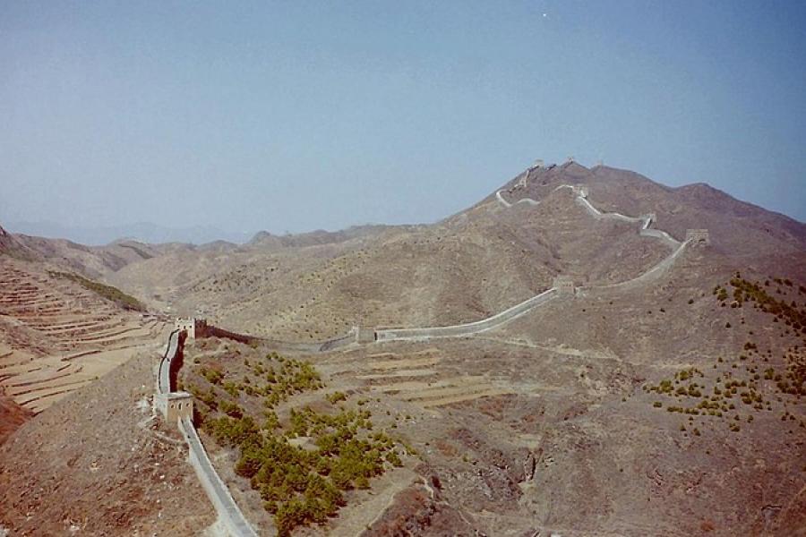 Great Wall of China in an arid environment