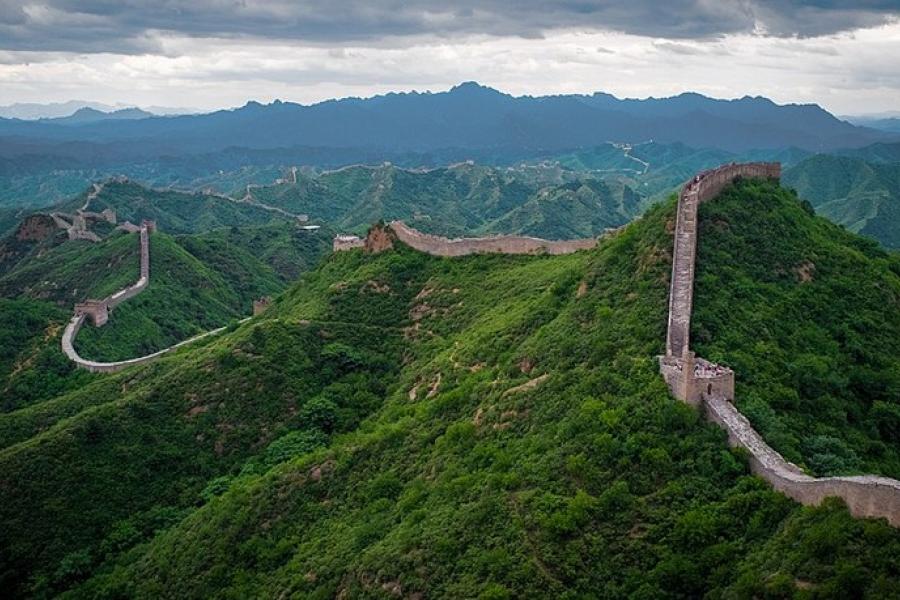 Lush greenery along a part of the Great Wall of China